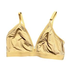 Lively Bra Busty Bralette Size 2 Wireless Unlined Toasted Almond 36D Mesh Trim
